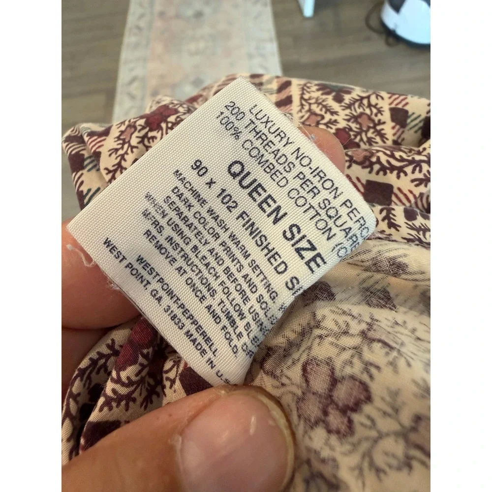 Vintage 1986 Martex Liberty of London Queen Flat Sheet Cotton Paisley Floral